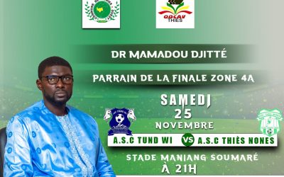 JEUNESSE, SPORT ET LOISIRS : Dr Mamadou DJITTE parrain de la finale de la zone 4A ce samedi 25 novembre 2023 à partir de 21h