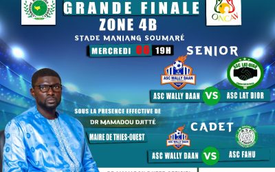 Commune de Thiès-Ouest : Dr Mamadou DJITTE, parrain des grandes finales de la Zone 4B le mercredi 06 décembre 2023 au stade Maniang SOUMARE