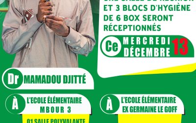 Commune de Thiès-Ouest : cérémonie de réception de salle de réunion, de trois blocs d’hygiène et six box par le Maire de la Commune, Dr Mamadou DJITTE