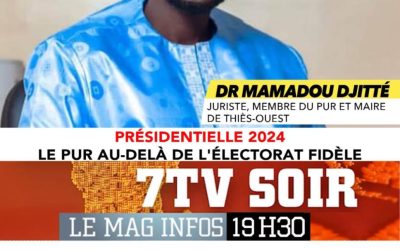 Dr Mamadou DJITTE, Maire de la Commune de Thiès-Ouest et membre du parti PUR sur la Canal 7 TV