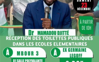 Réception des toilettes publiques dans les écoles élémentaires à Mbour 3 et Ex Germain LEGOFF par le Maire de la Commune, Dr Mamadou DJITTE