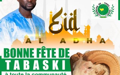 Dr Mamadou DJITTE, Maire de la Commune de Thiès-Ouest, vous souhaite une bonne fête de Tabaski !!!